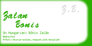 zalan bonis business card